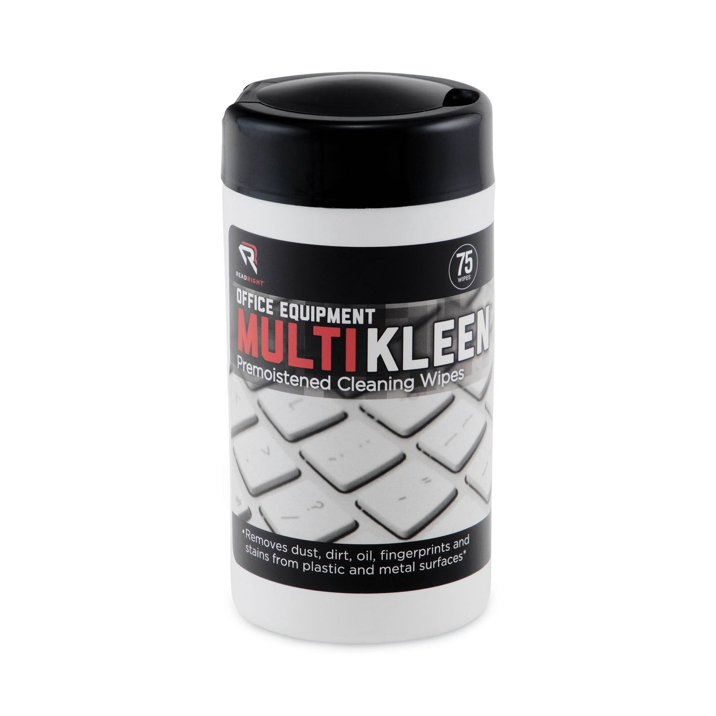 Read Right Office Equipment MultiKleen Wet Wipes, Cloth, 5.44 x 6.38, 75/Tub