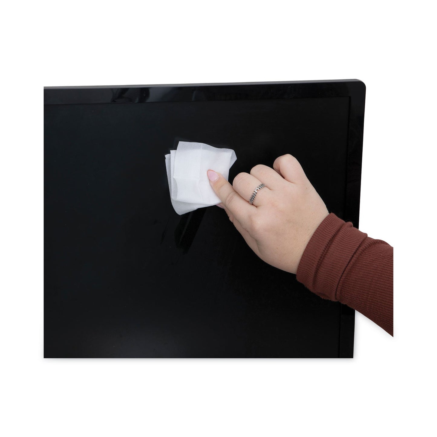 Read Right OneStep CRT Screen Cleaning Pads, 5 x 5, Cloth, White, 100/Box