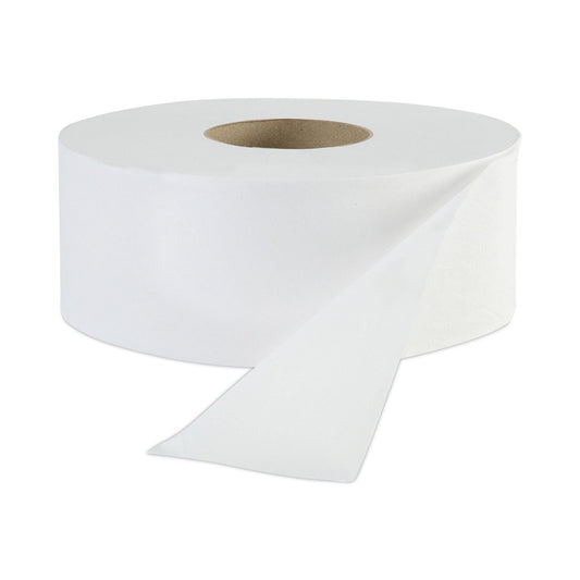 Boardwalk JRT Jr. Bath Tissue, Jumbo, Septic Safe, 1-Ply, White, 3.3" x 2,000 ft, 12/Carton
