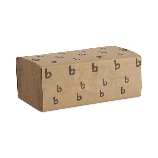 Boardwalk Singlefold Paper Towels, 1-Ply, 9 x 9.45, Natural, 250/Pack, 16 Packs/Carton