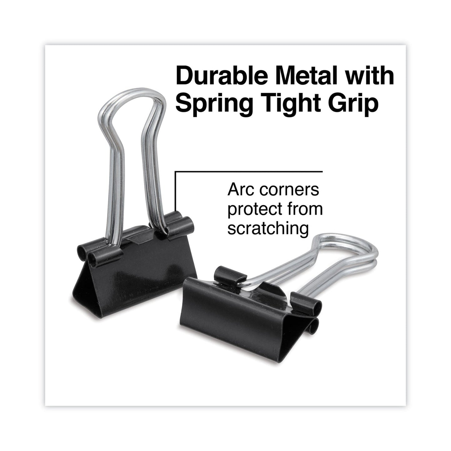 Universal Binder Clips Value Pack, Small, Black/Silver, 36/Box