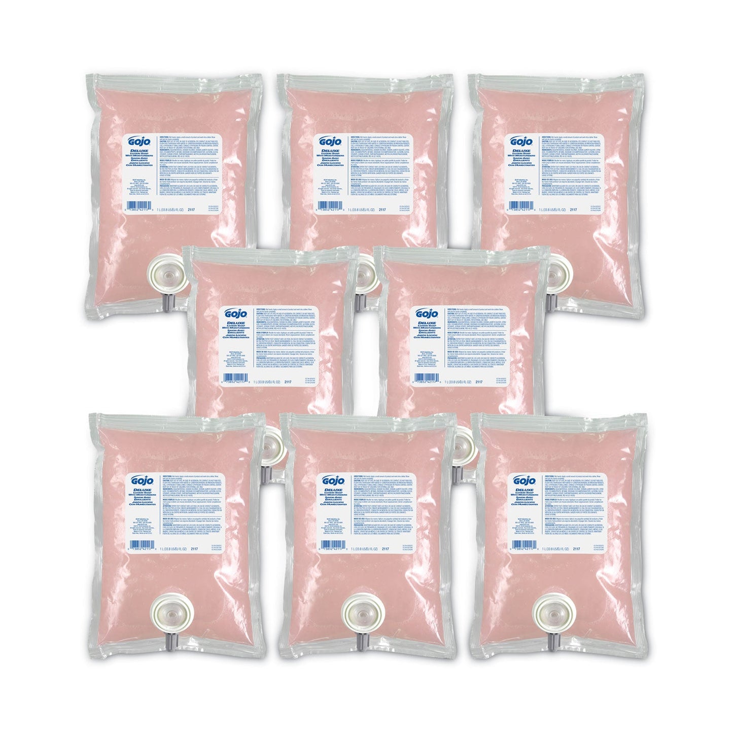 GOJO NXT Deluxe Lotion Soap with Moisturizer Refill, Light Floral Liquid, 1,000 mL Box, 8/Carton