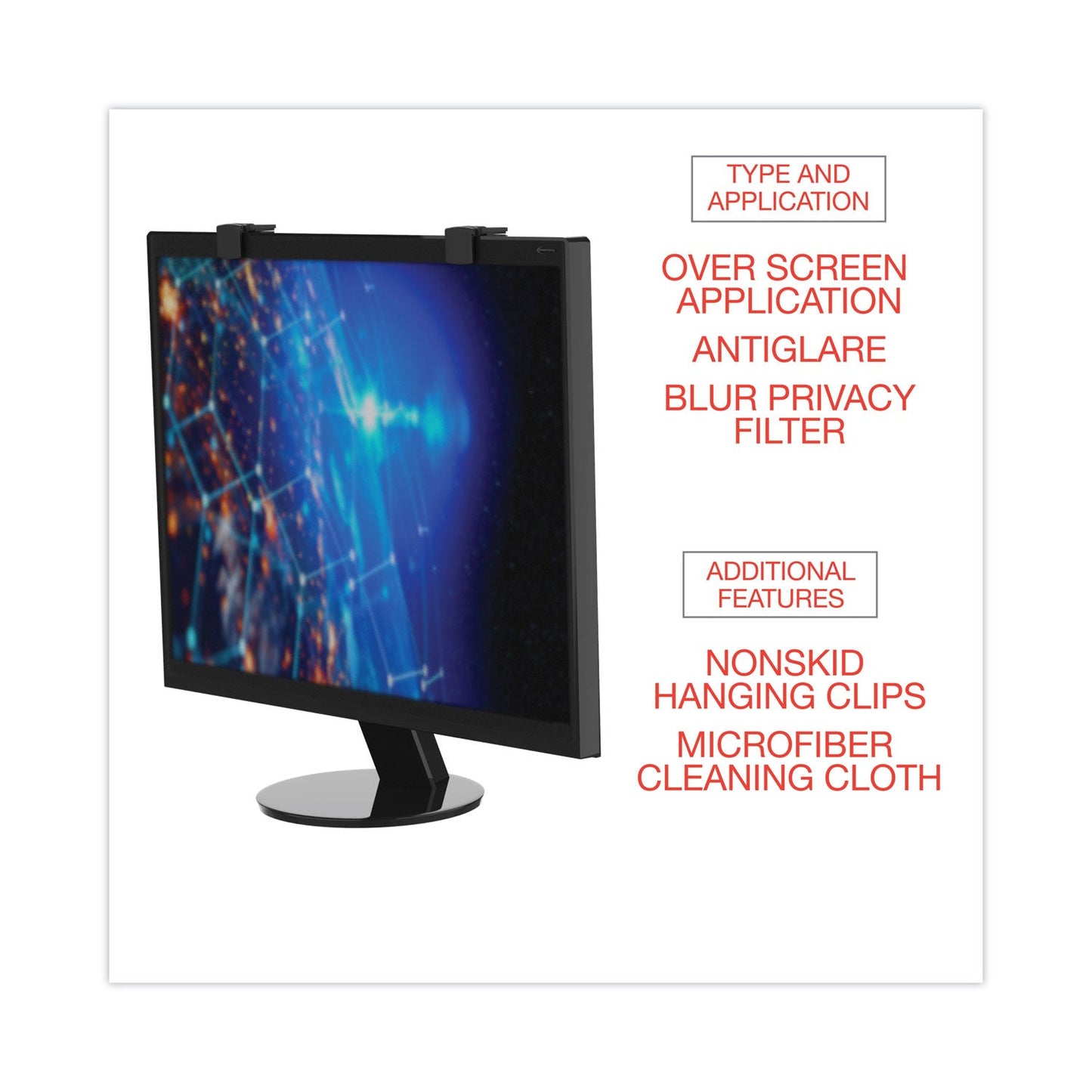 Innovera Premium Antiglare Blur Privacy Monitor Filter for 19"-20" Widescreen LCD, 16:10