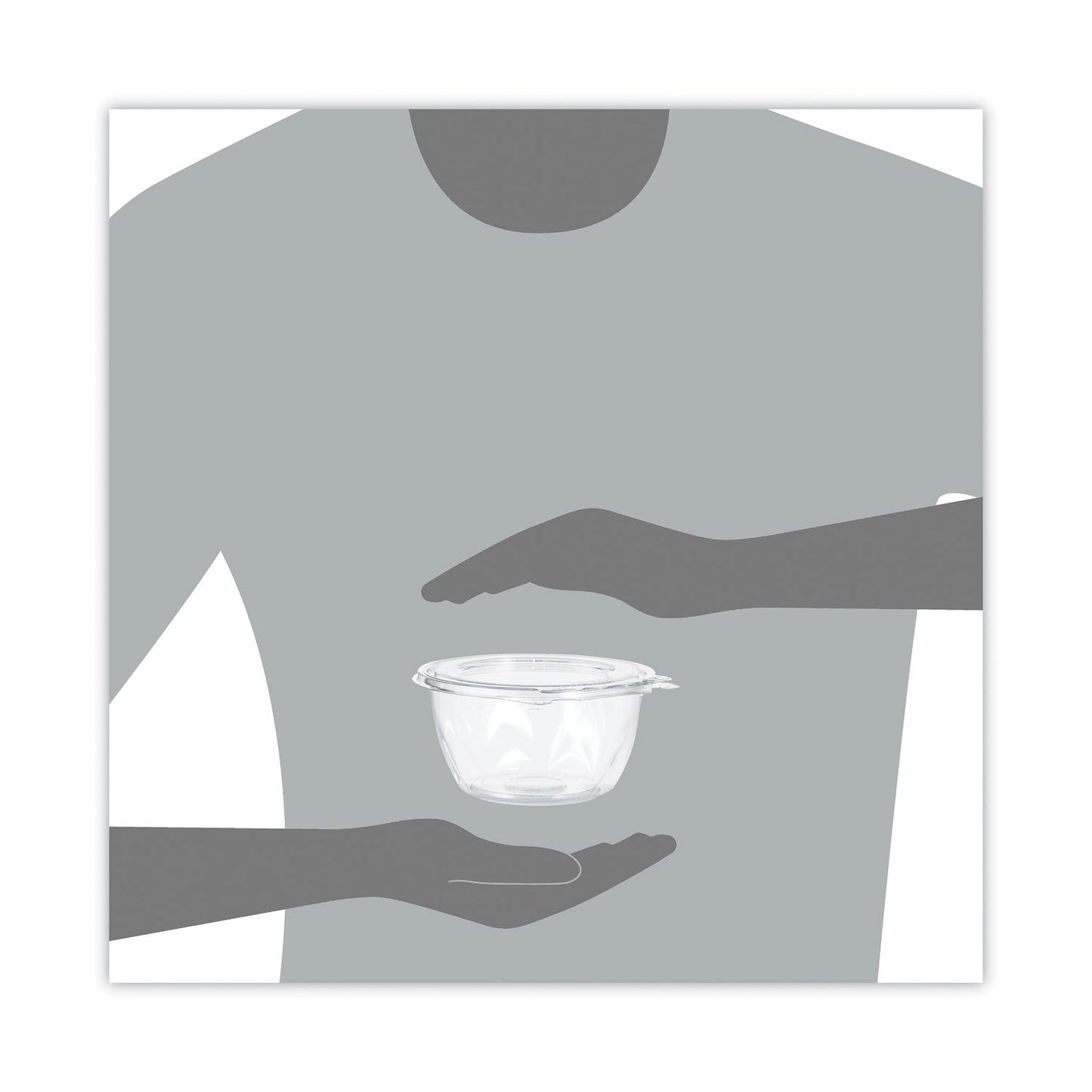 Dart Tamper-Resistant, Tamper-Evident Bowls with Flat Lid, 16 oz, 5.5" Diameter x 2.7"h, Clear, Plastic, 240/Carton