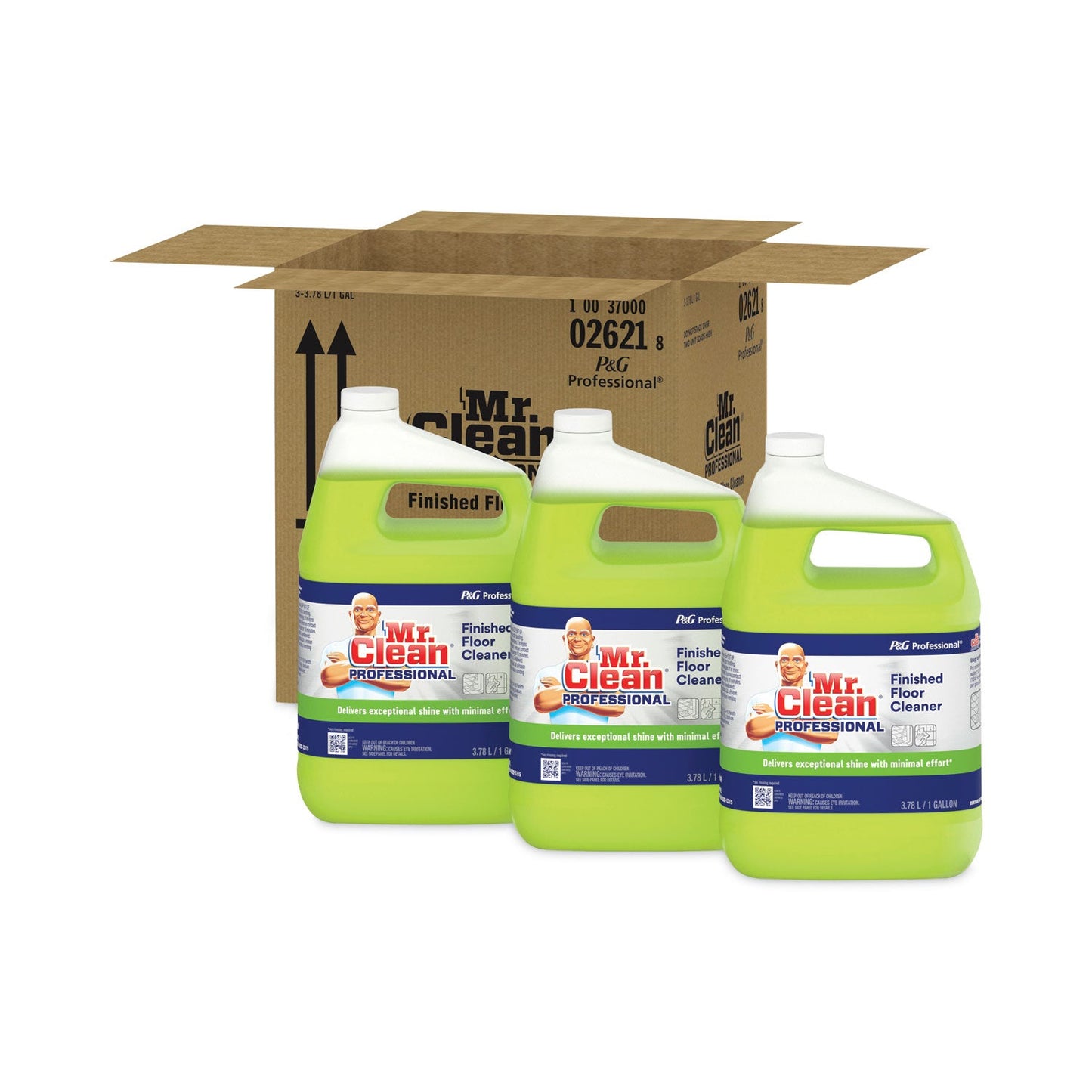 Mr. Clean Finished Floor Cleaner, Lemon Scent, 1 gal Bottle, 3/Carton