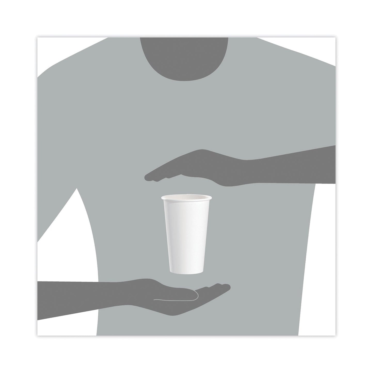 Dart Polycoated Hot Paper Cups, 16 oz, White, 50 Sleeve, 20 Sleeves/Carton