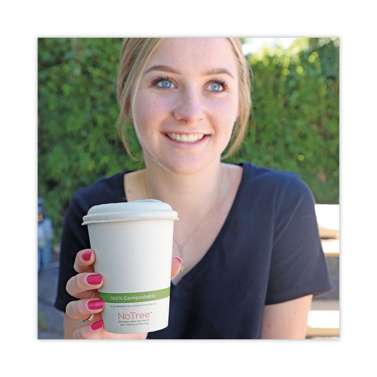 World Centric PLA Lids for Hot Cups, Fits 10 oz to 20 oz Cups, White, 1,000/Carton