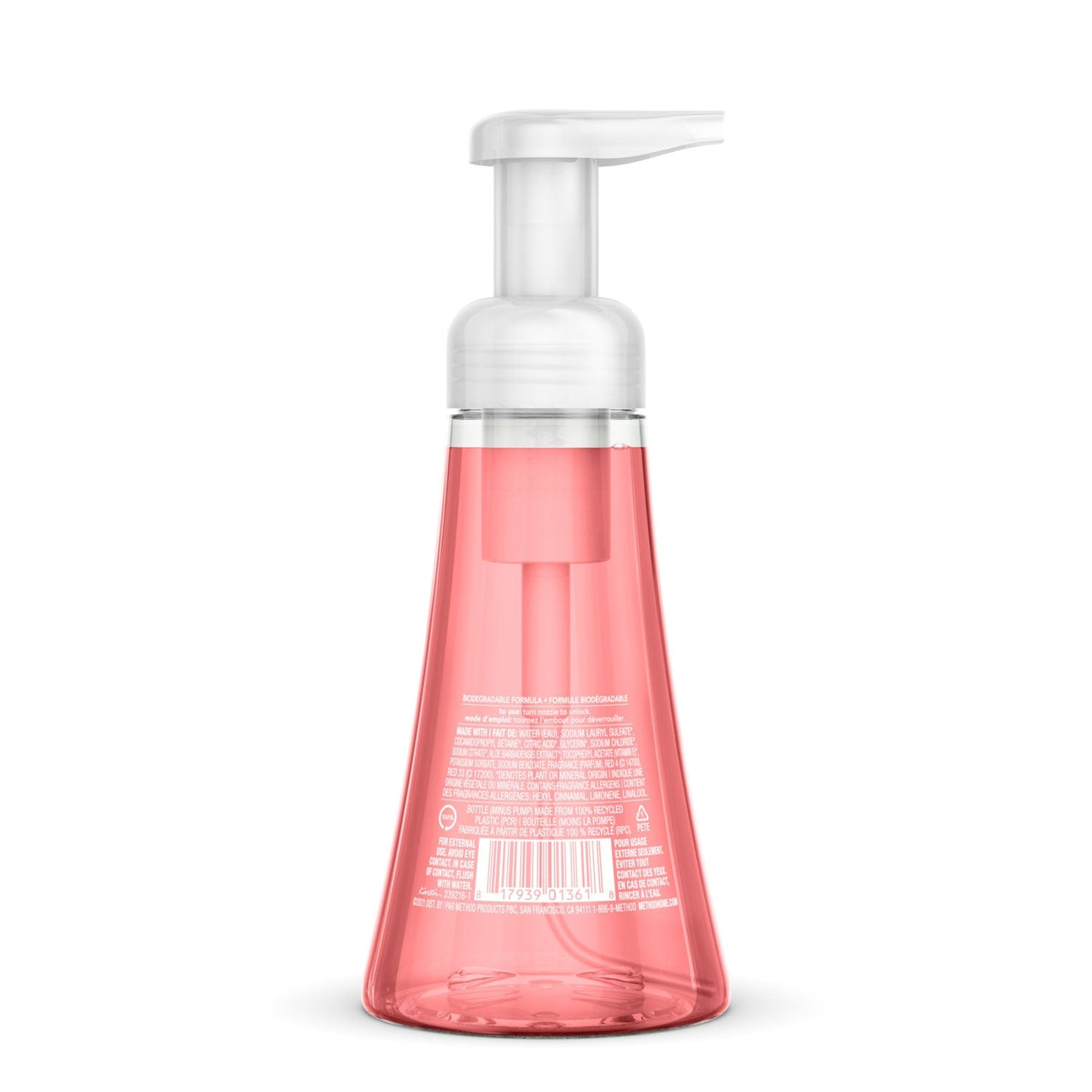 Method Foaming Hand Wash, Pink Grapefruit, 10 oz Pump Bottle