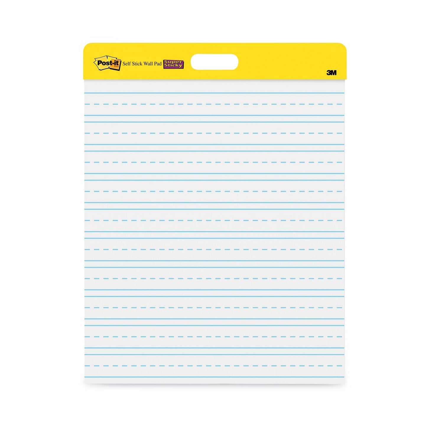 Post-it Self-Stick Wall Pad, Manuscript Format (Primary 3" Rule), 20 x 23, White, 20 Sheets, 2/Pack