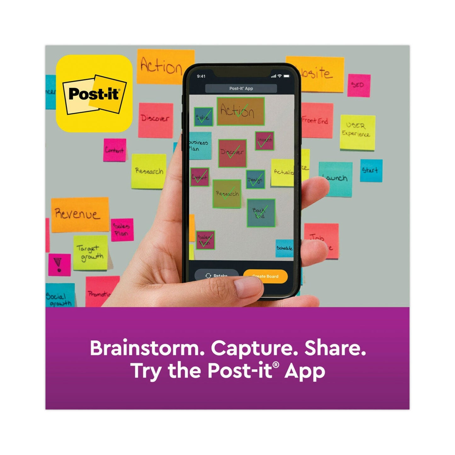 Post-it Pads in Energy Boost Collection Colors, Note Ruled, 5" x 8", 45 Sheets/Pad, 4 Pads/Pack