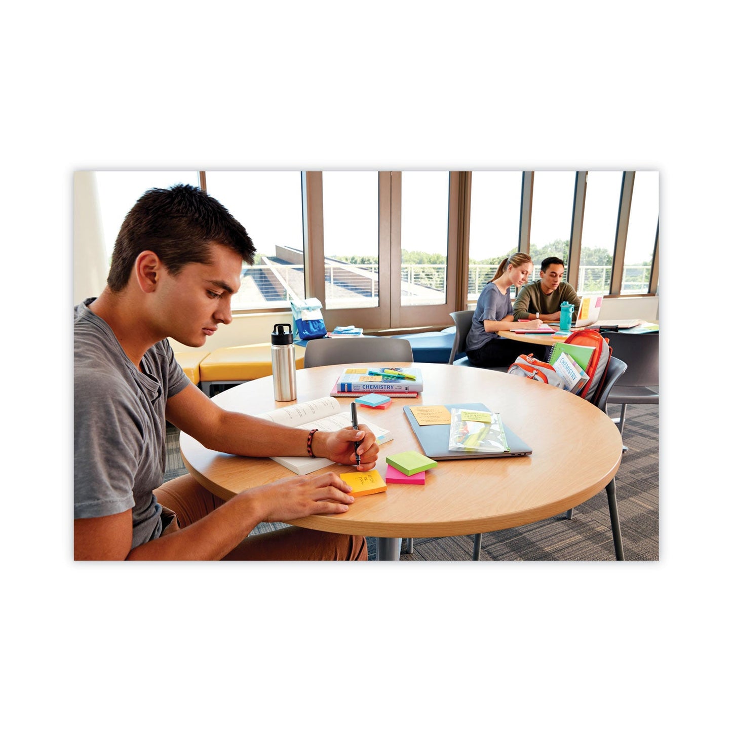 Post-it Pads in Energy Boost Collection Colors, Note Ruled, 5" x 8", 45 Sheets/Pad, 4 Pads/Pack