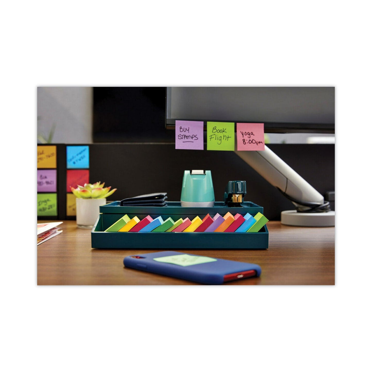 Post-it Mini Cubes, 1.88" x 1.88", Green Wave and Orange Wave Collections, 400 Sheets/Cube, 3 Cubes/Pack