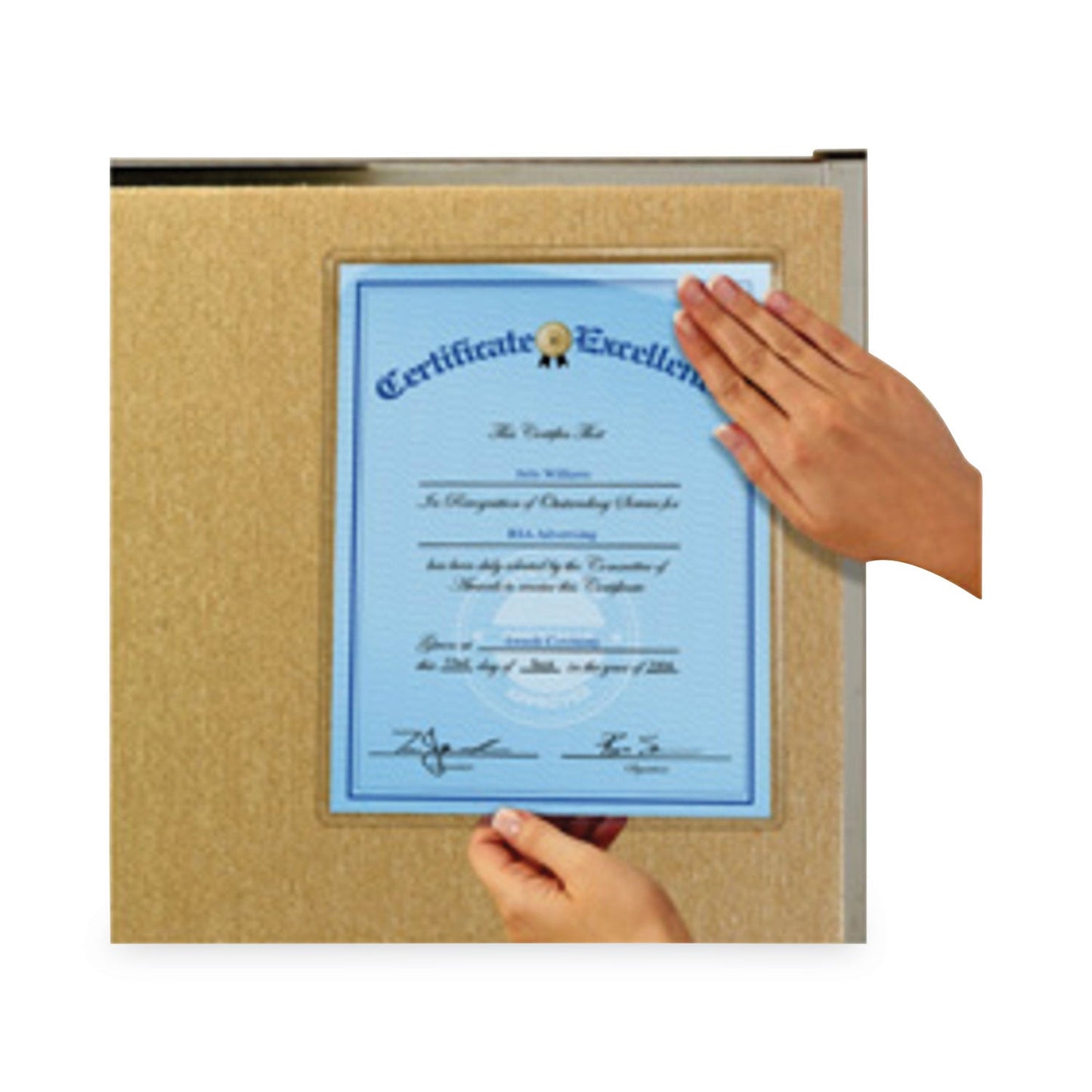 Scotch Display Pocket, Removable Interlocking Fasteners, Plastic, 8.5 x 11, Clear