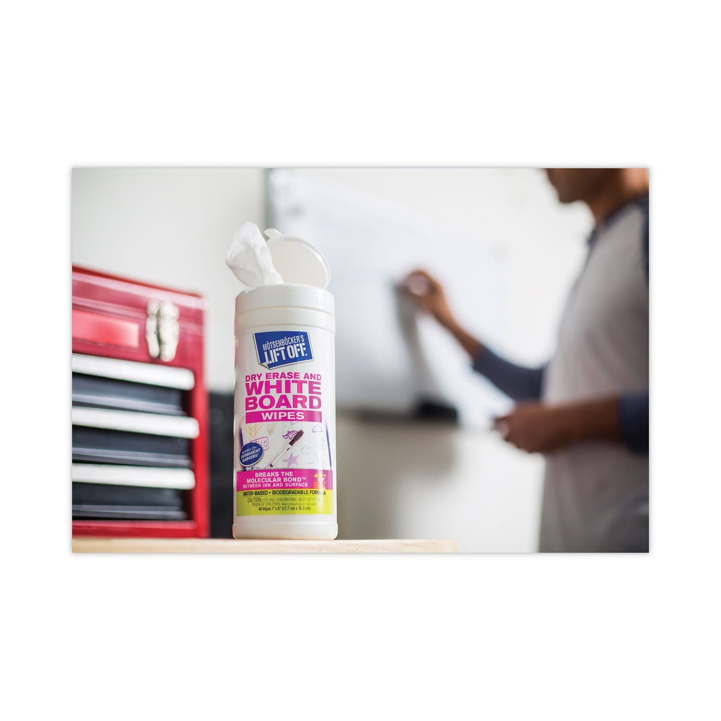 Motsenbocker's Lift-Off Dry Erase Cleaner Wipes, 7 x 12, 40/Canister