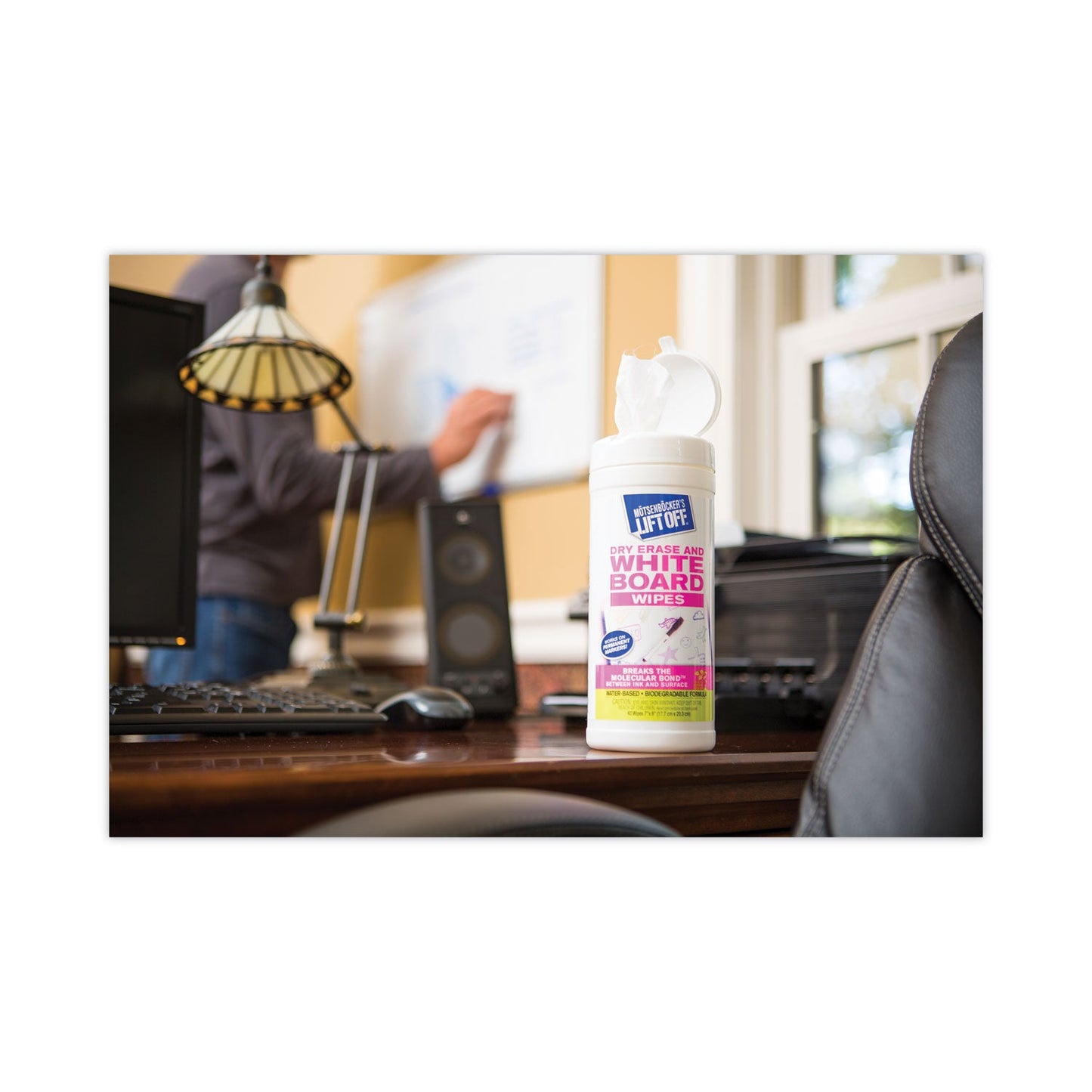 Motsenbocker's Lift-Off Dry Erase Cleaner Wipes, 7 x 12, 40/Canister