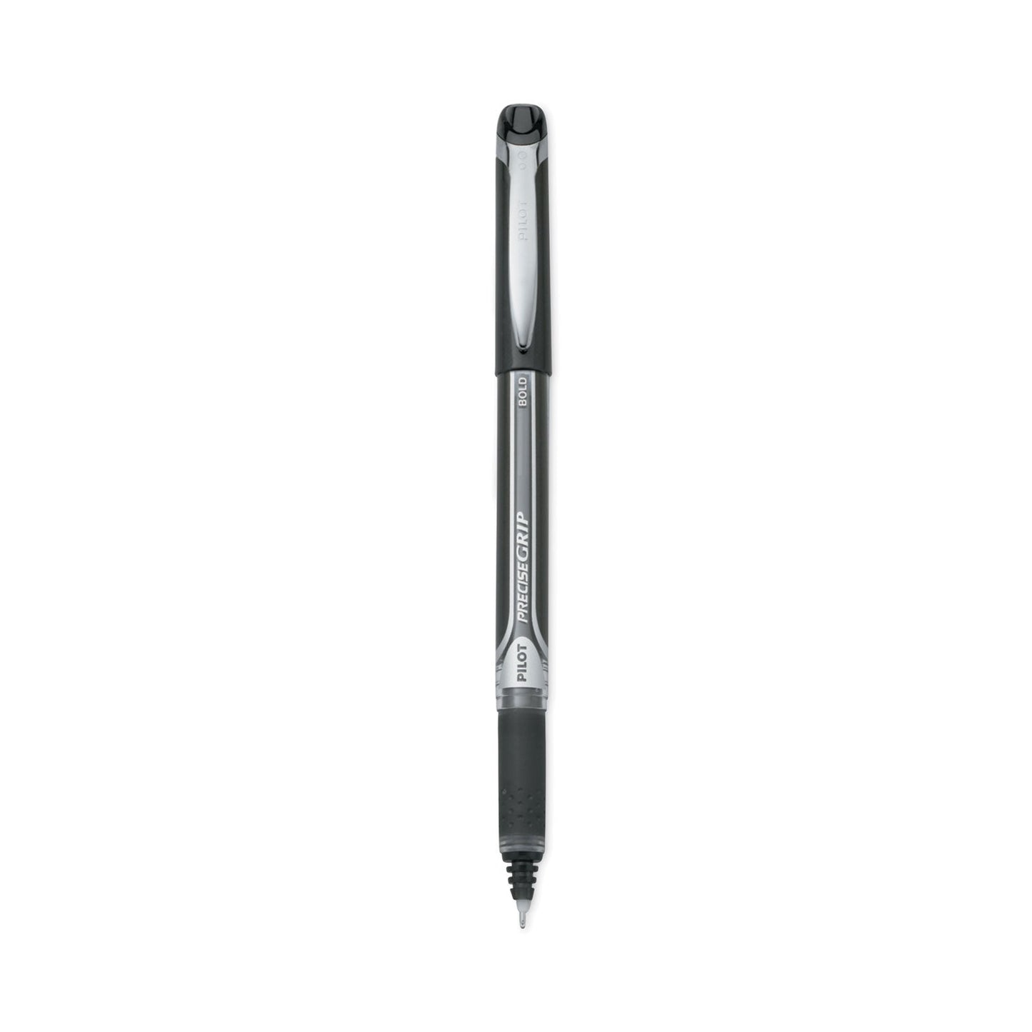 Pilot Precise Grip Roller Ball Pen, Stick, Bold 1 mm, Black Ink, Black Barrel