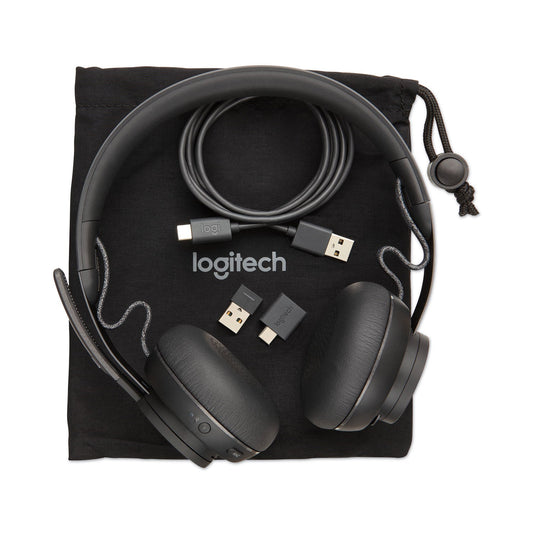 Logitech Zone Wireless Plus-UC Binaural Over-the-Head Headset,  Black