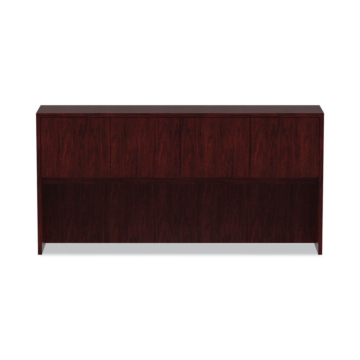 Alera Valencia Series Hutch with Doors, 4 Compartments, 70.63w x 15d x 35.38h, Mahogany