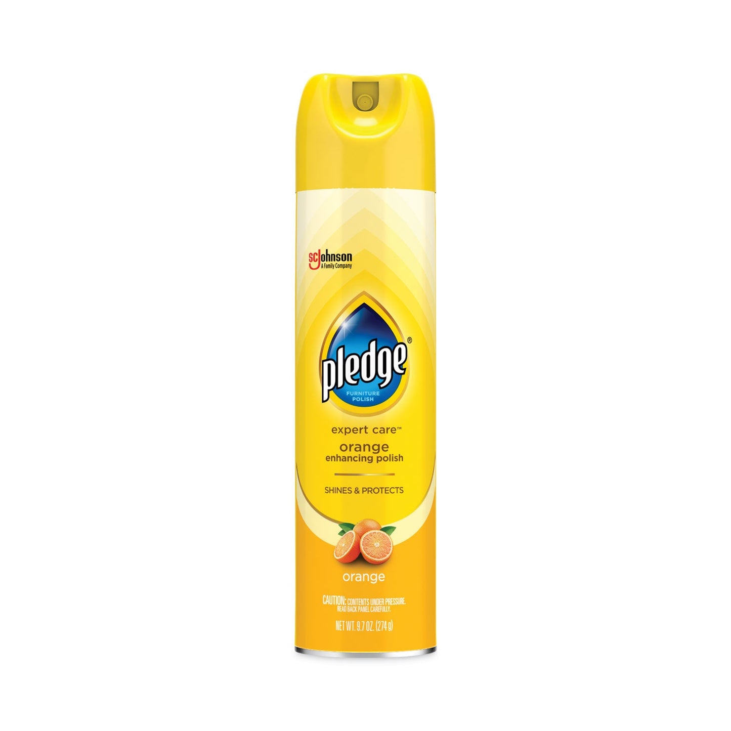 Pledge Furniture Polish, Orange, 9.7 oz Aerosol Spray, 6/Carton