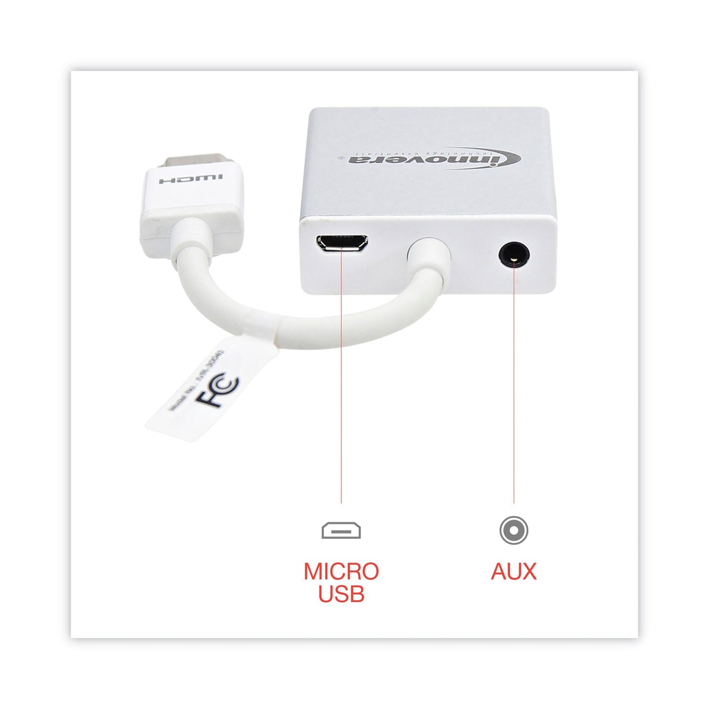 Innovera HDMI to SVGA Adapter, 6", White