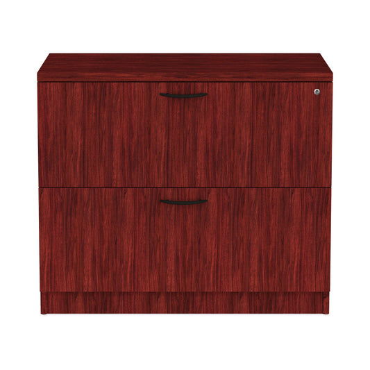 Alera Valencia Series Lateral File, 2 Legal/Letter-Size File Drawers, Mahogany, 34" x 22.75" x 29.5"