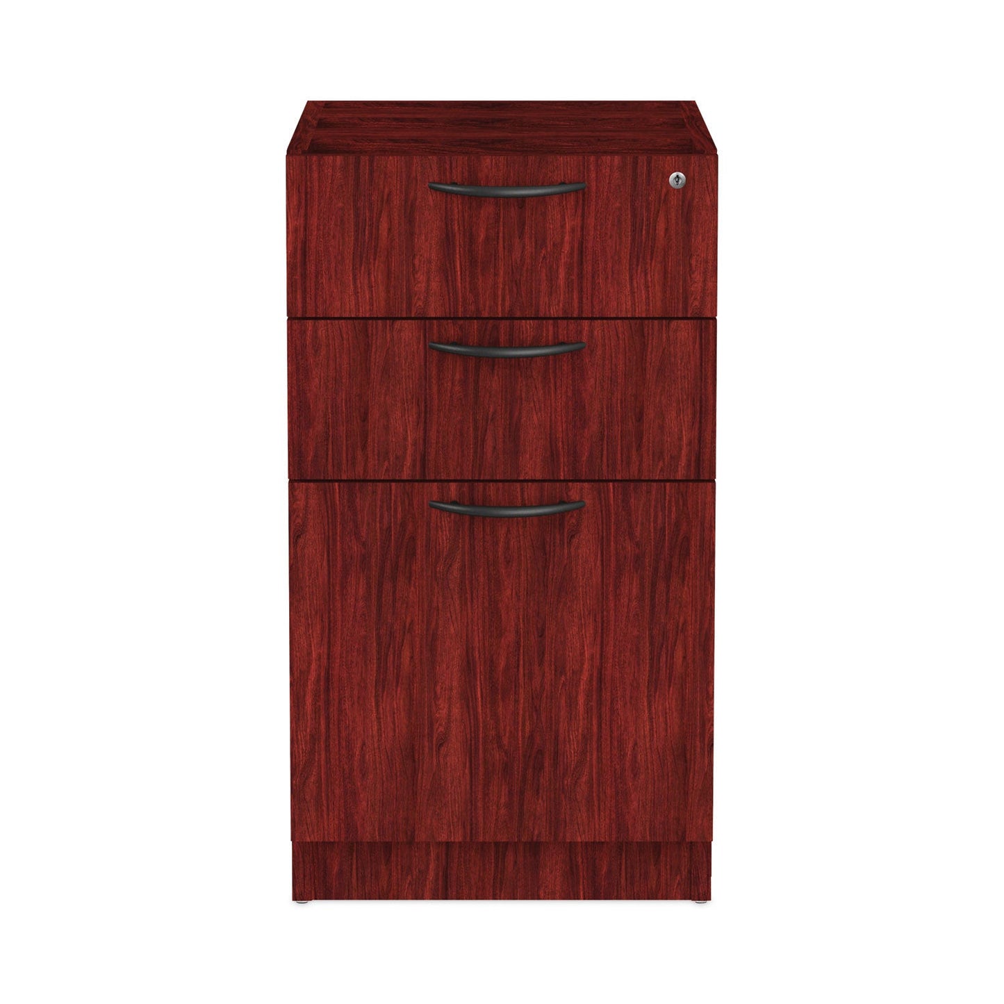 Alera Valencia Series Full Pedestal File, Left/Right, 3-Drawers: Box/Box/File, Legal/Letter, Mahogany, 15.63" x 20.5" x 28.5"