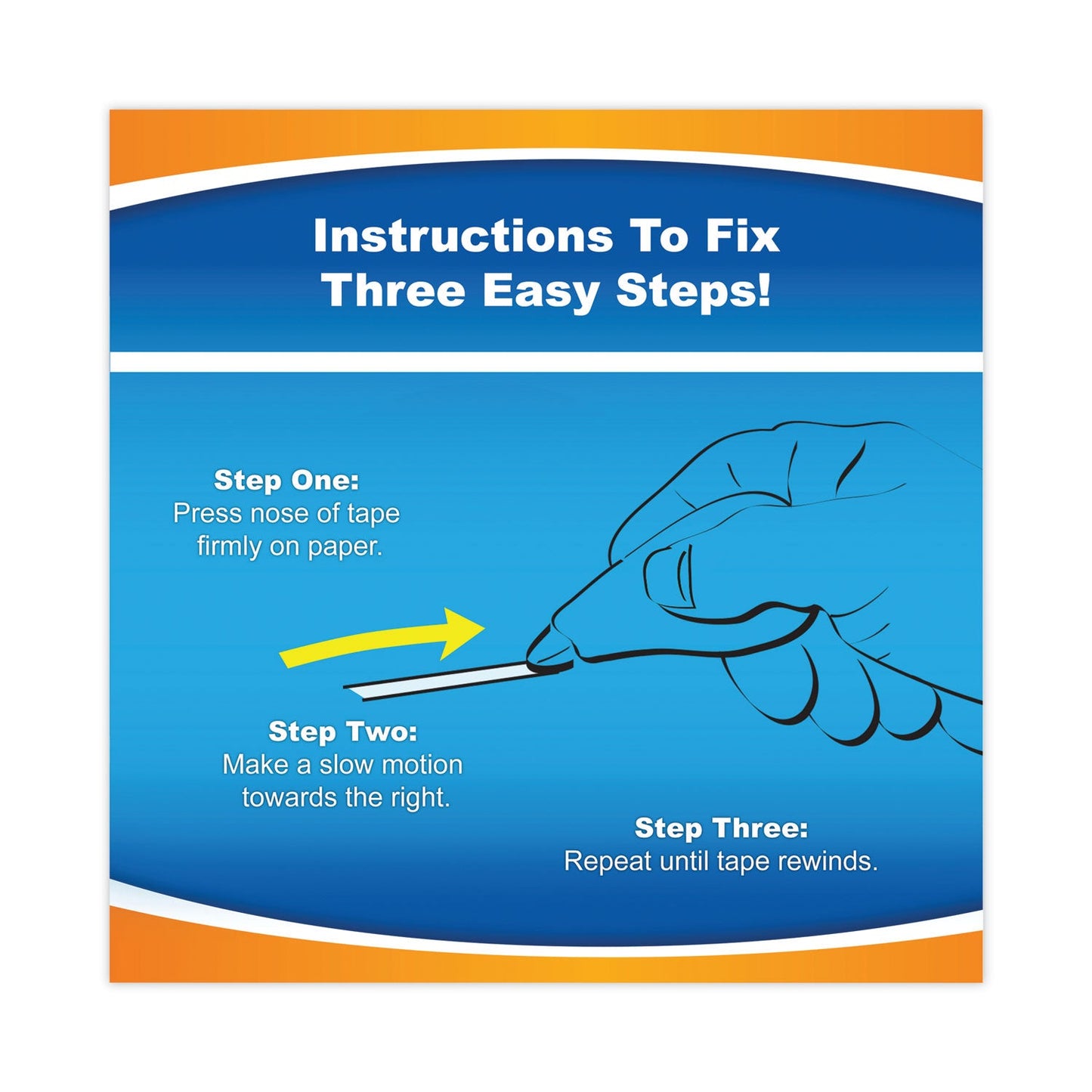 BIC Wite-Out EZ Correct Correction Tape, Non-Refillable, Blue/Yellow Applicators, 0.17" x 400", 4/Pack