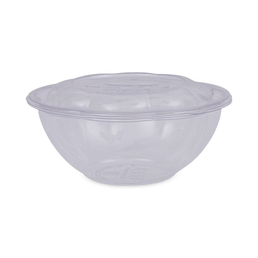 Eco-Products Renewable and Compostable Salad Bowls with Lids, 24 oz, Clear, Plastic, 50/Pack, 3 Packs/Carton