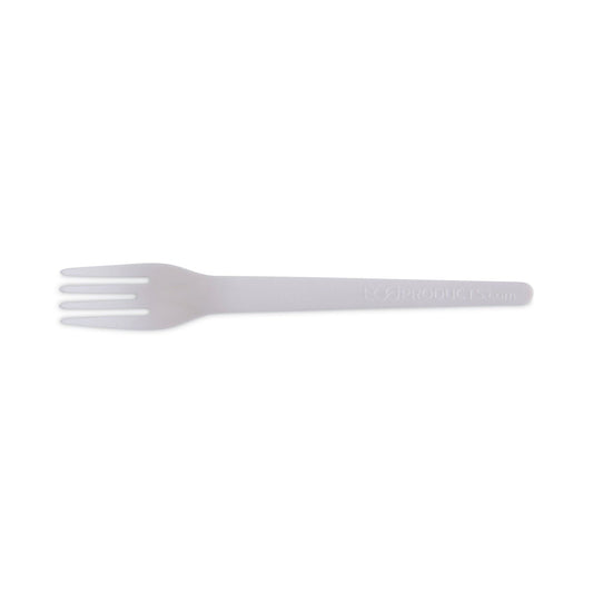 Eco-Products Plantware Compostable Cutlery, Fork, 6", Pearl White, 50/Pack, 20 Pack/Carton