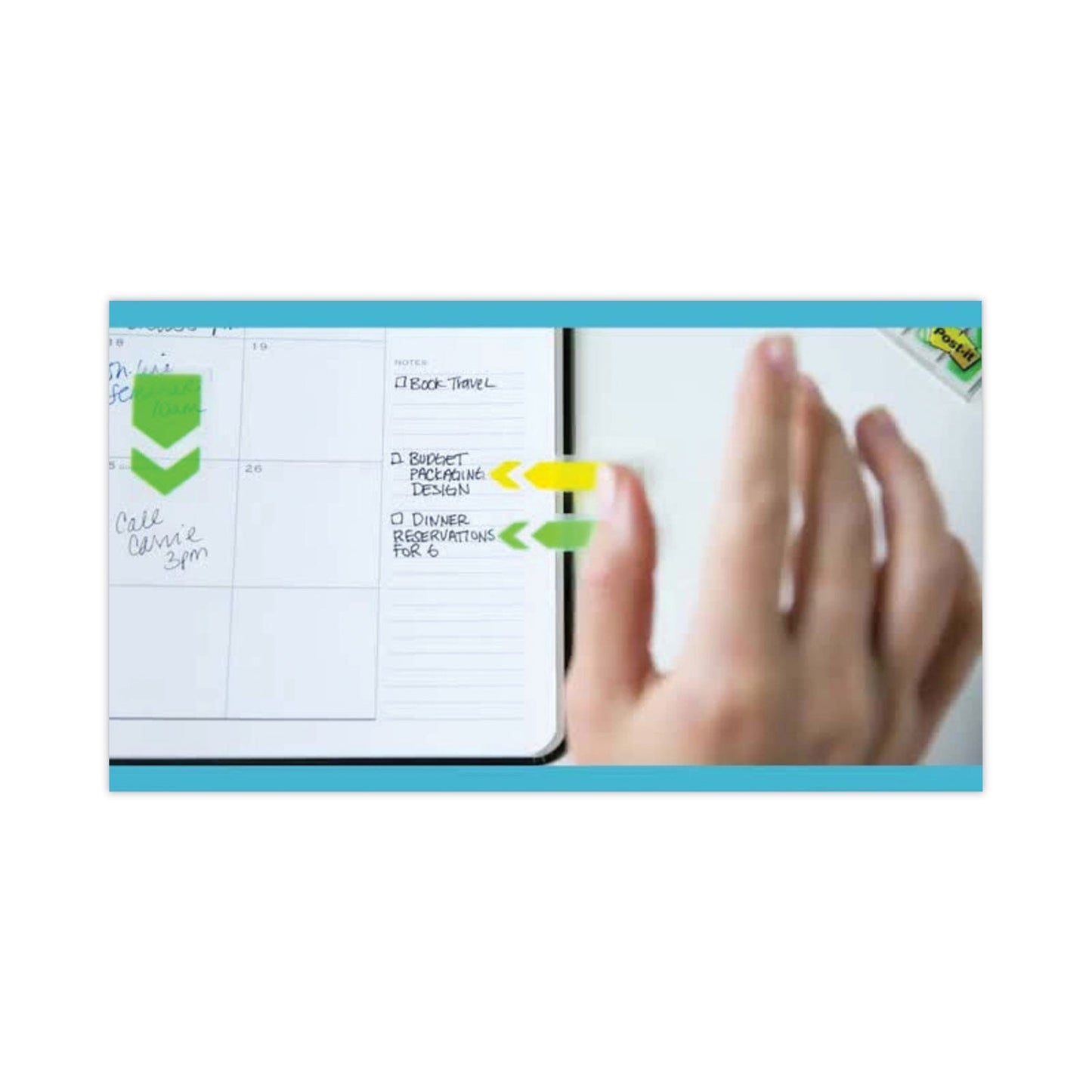 Post-it Standard Page Flags in Dispenser, Green, 100 Flags/Dispenser