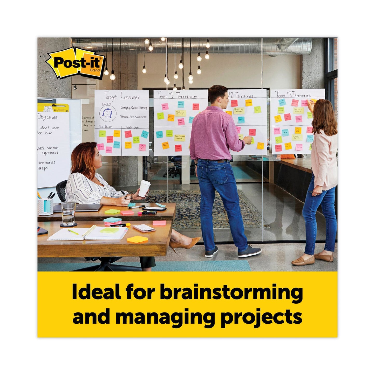 Post-it Vertical-Orientation Self-Stick Easel Pad Value Pack, Unruled, 25 x 30, White, 30 Sheets, 4/Carton