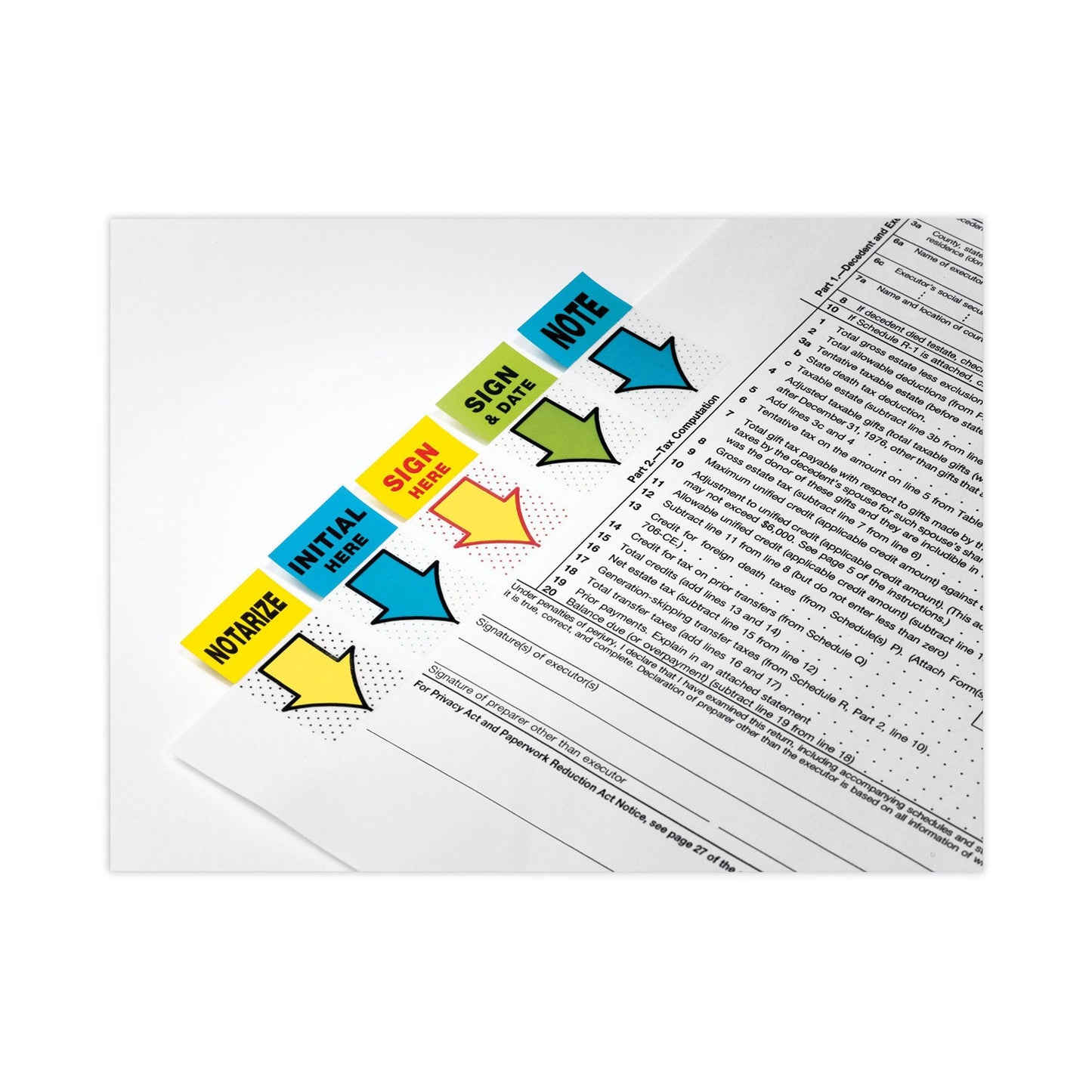 Post-it Page Flags in Dispenser, "Sign Here", Yellow, 200 Flags/Dispenser