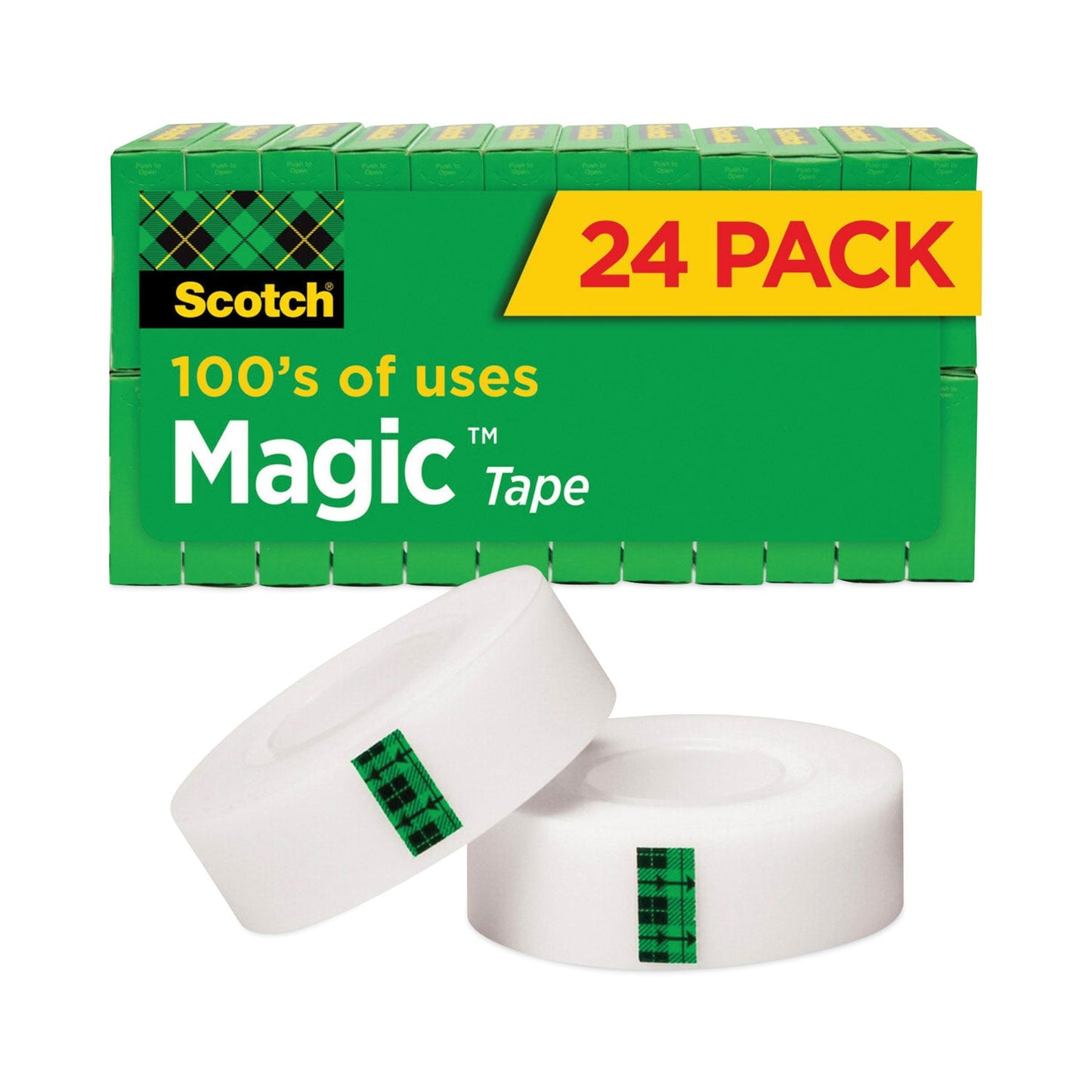 Scotch Magic Tape Value Pack, 1" Core, 0.75" x 83.33 ft, Clear, 24/Pack