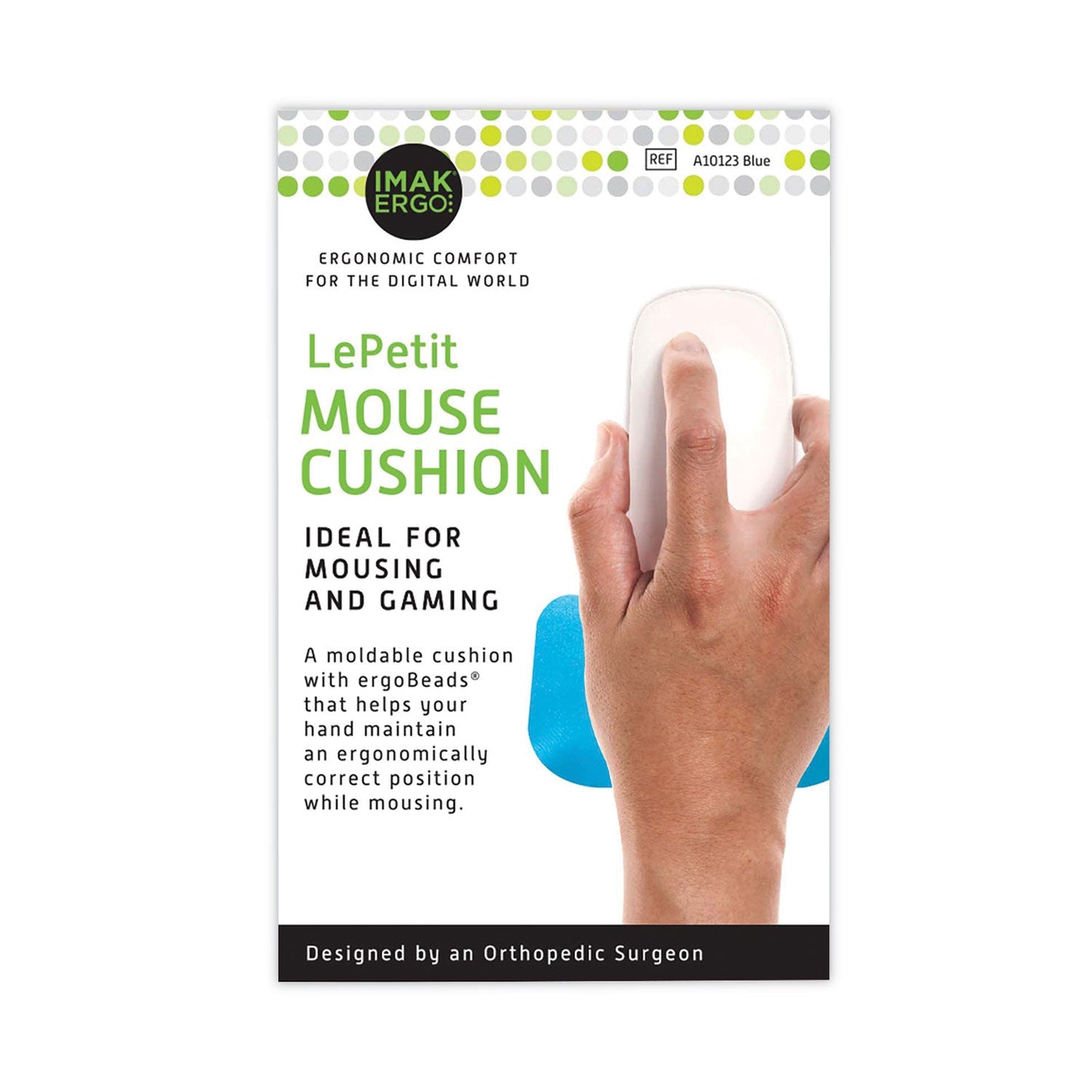 IMAK Le Petit Mouse Wrist Cushion, 4.25 x 2.5, Teal