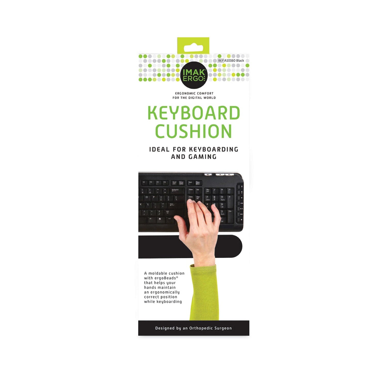 IMAK Keyboard Wrist Cushion, 17.75 x 3, Black