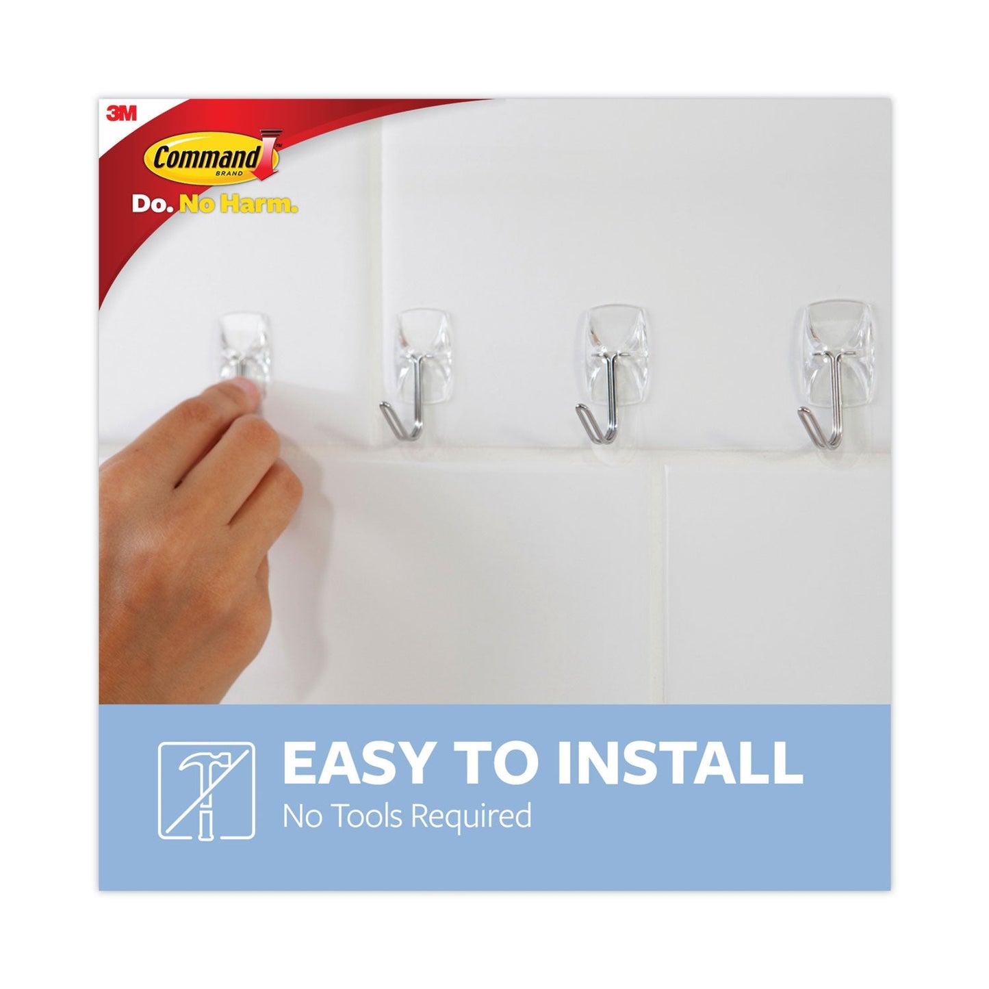 Command Clear Hooks and Strips, Plastic/Wire, Small, 9 Hooks with 12 Adhesive Strips per Pack