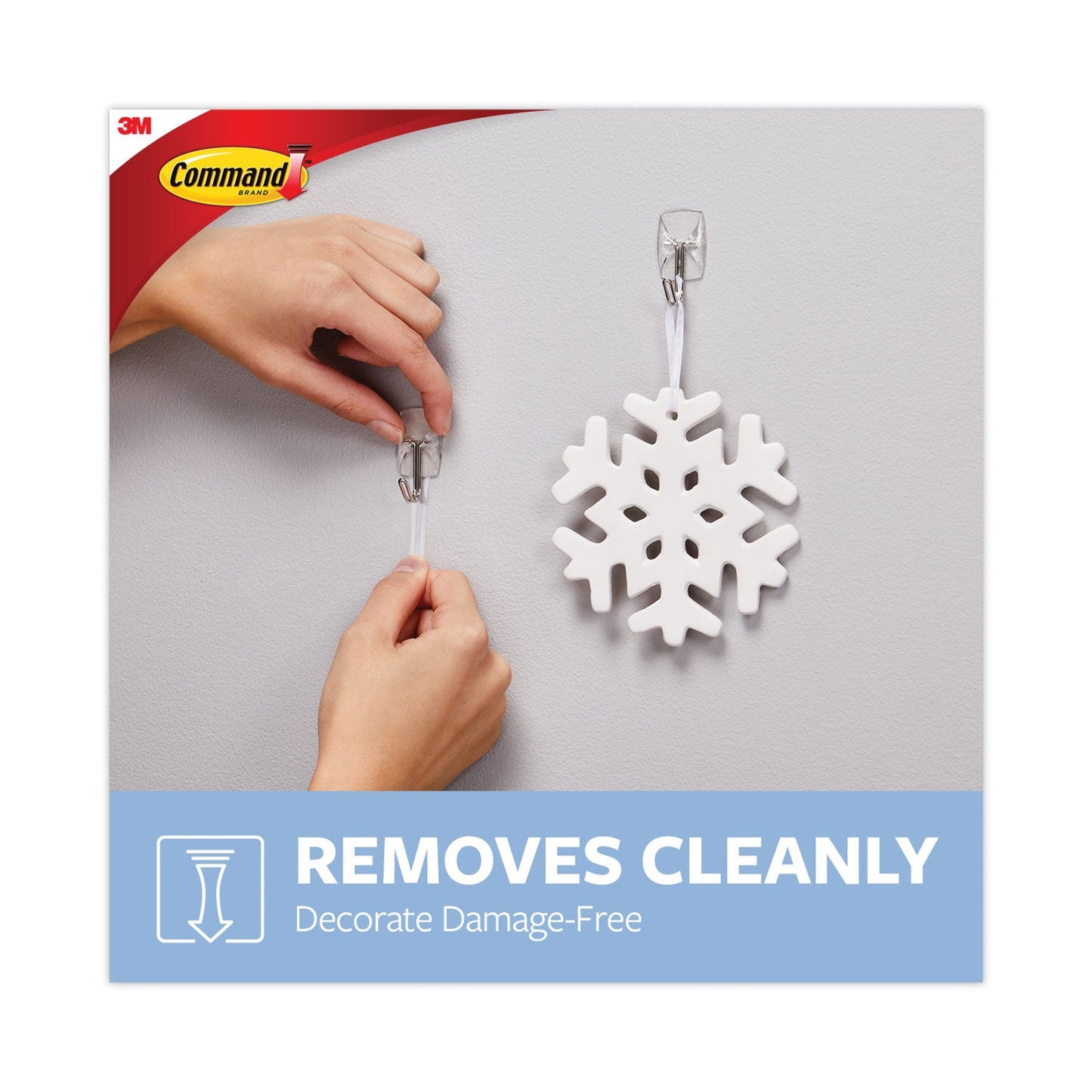 Command Clear Hooks and Strips, Plastic/Wire, Small, 9 Hooks with 12 Adhesive Strips per Pack