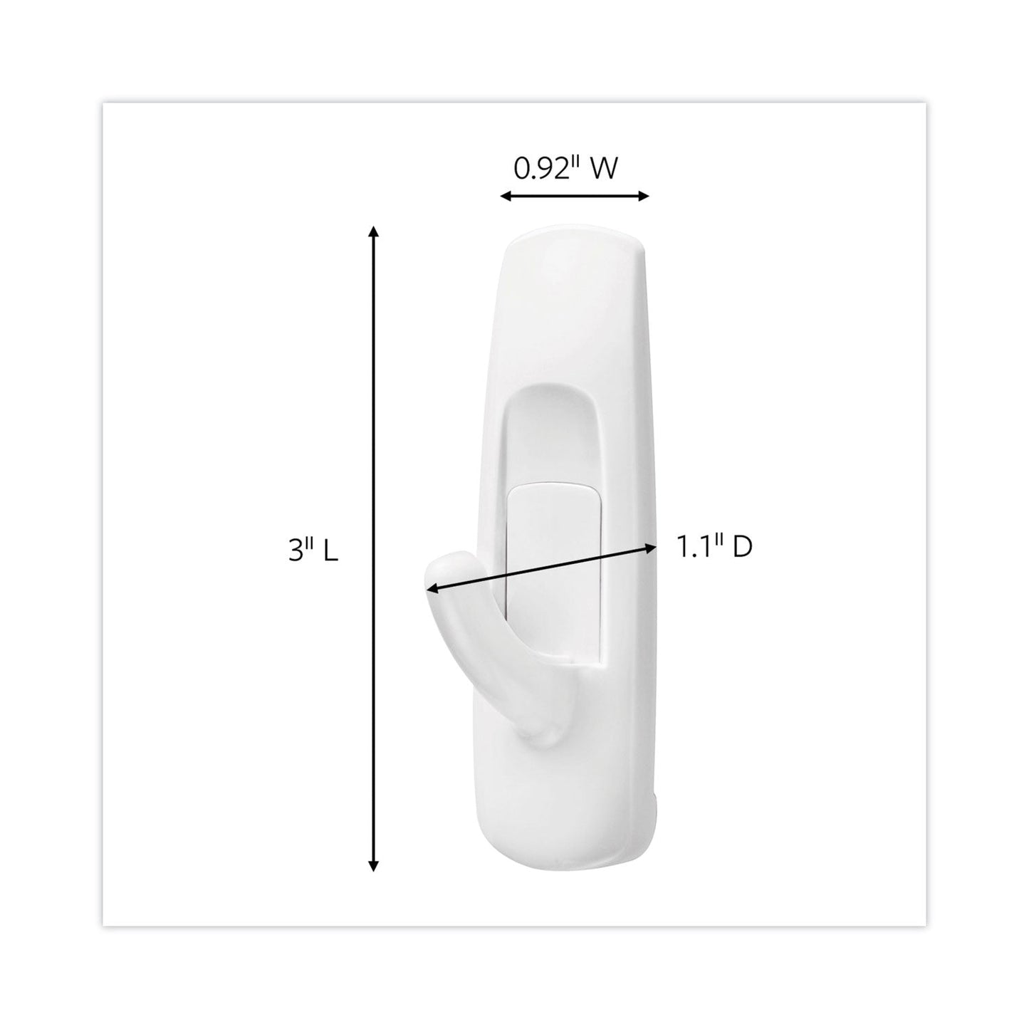 Command General Purpose Hooks Multi-Pack, Medium, 3 lb Cap, White, 6 Hooks and 12 Strips/Pack