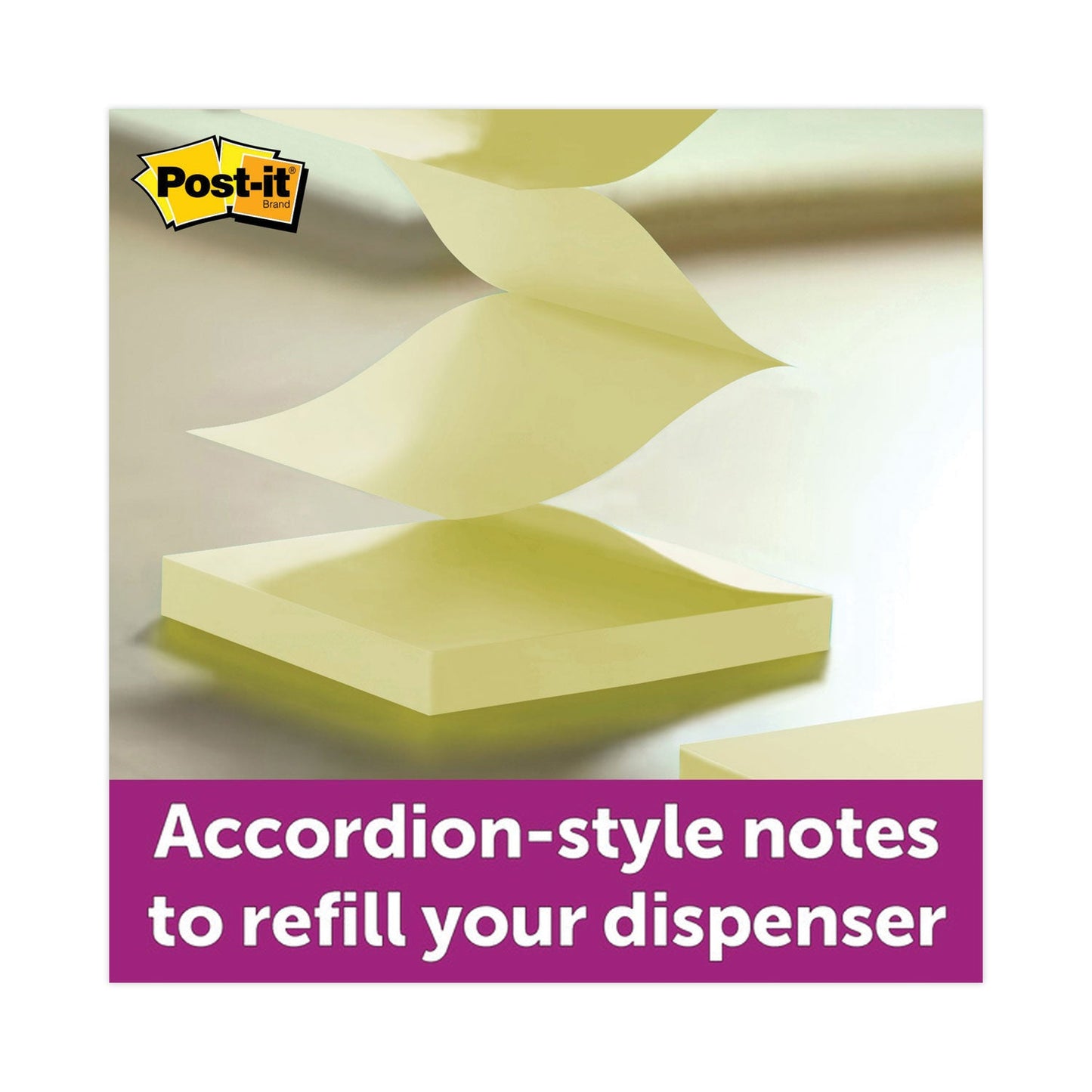 Post-it Original Canary Yellow Pop-up Refill, 3" x 3", Canary Yellow, 100 Sheets/Pad, 12 Pads/Pack