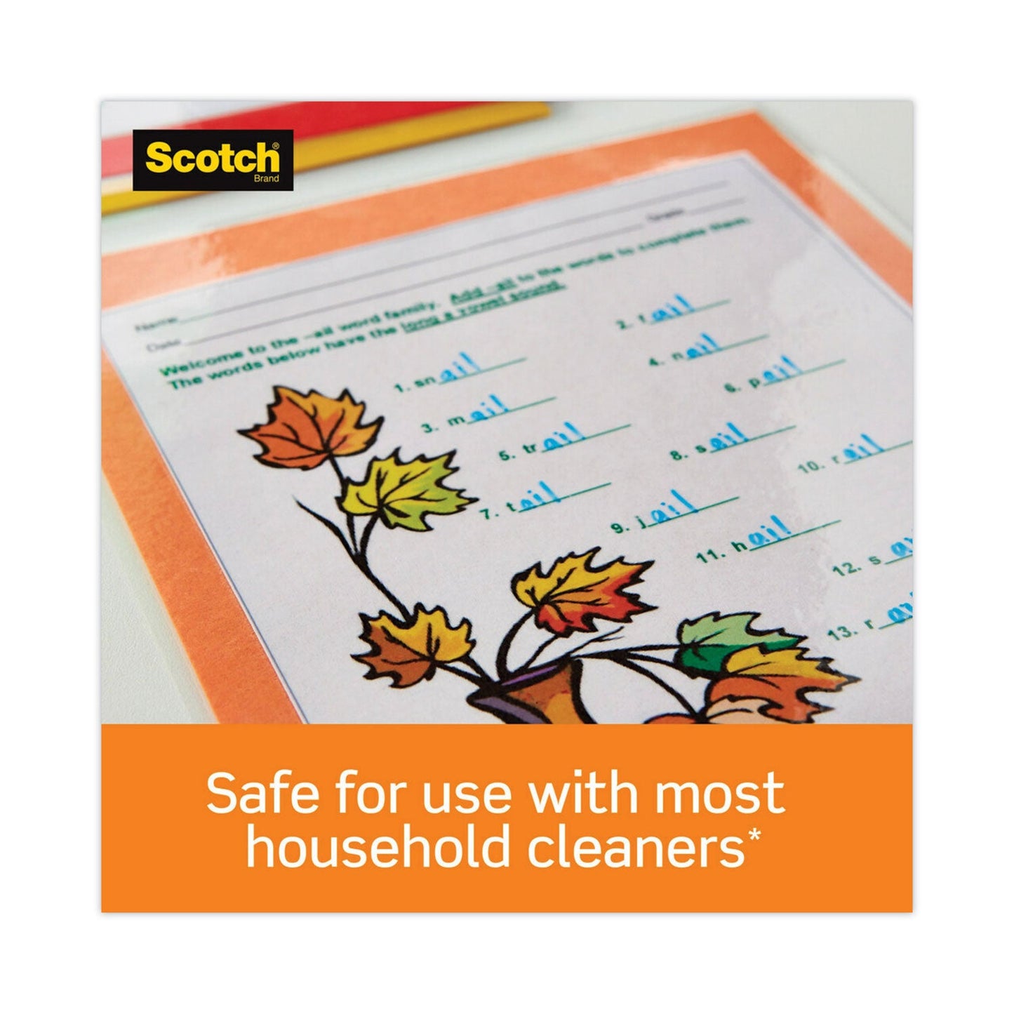 Scotch Laminating Pouches, 3 mil, 9" x 11.5", Gloss Clear, 50/Pack