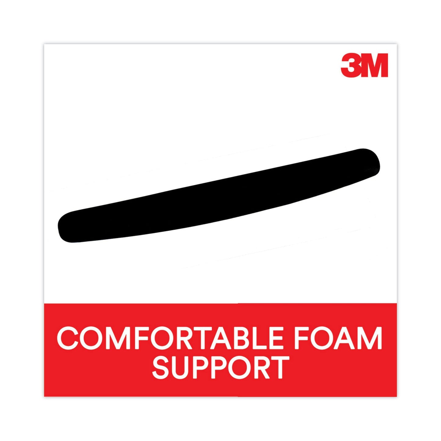3M Antimicrobial Foam Keyboard Wrist Rest, 18 x 2.75, Black