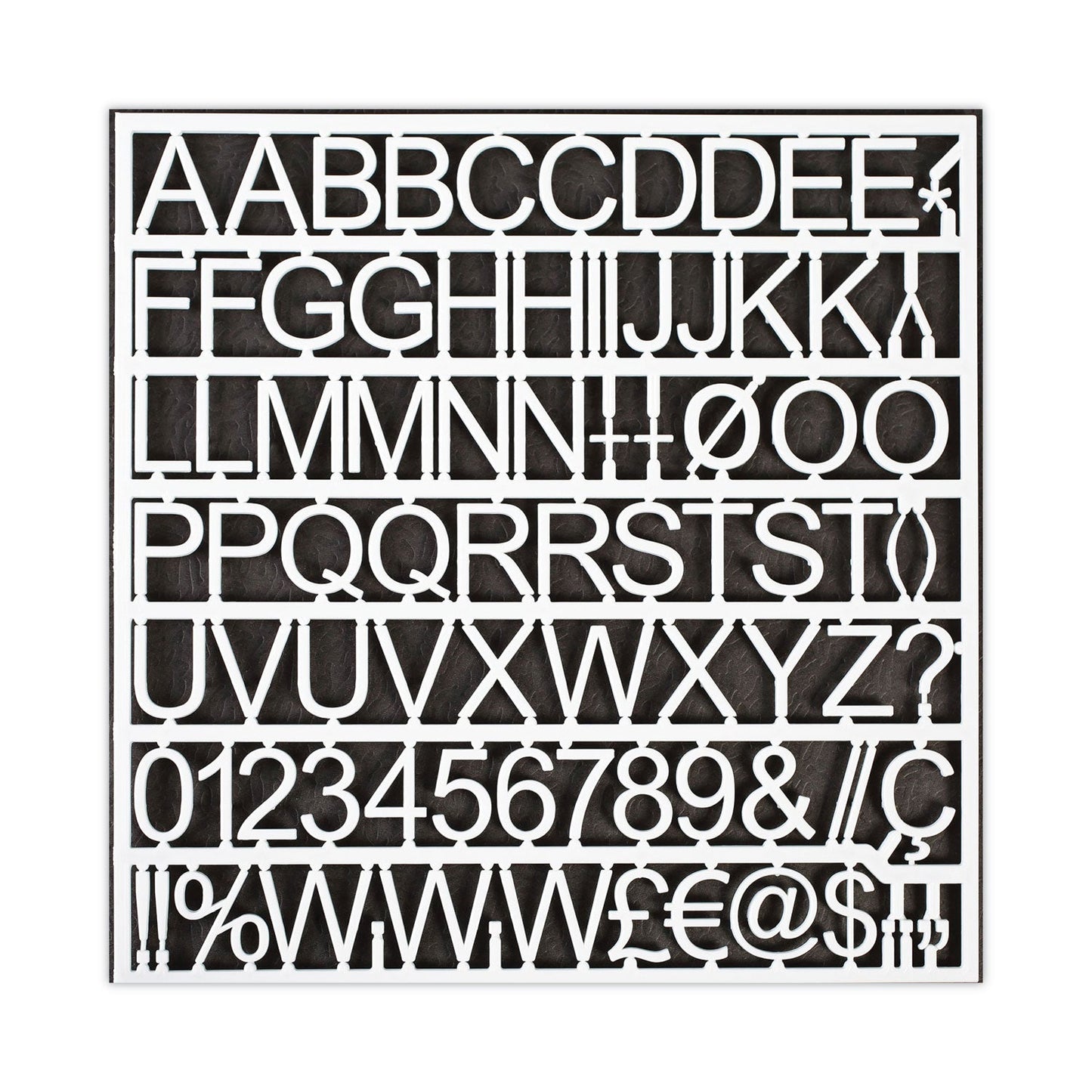 MasterVision White Plastic Set of Letters, Numbers and Symbols, Uppercase, 1"h