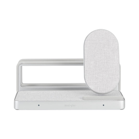 Kensington StudioCaddy with Qi Wireless Charging for Apple Devices, USB-A; USB-C, Silver