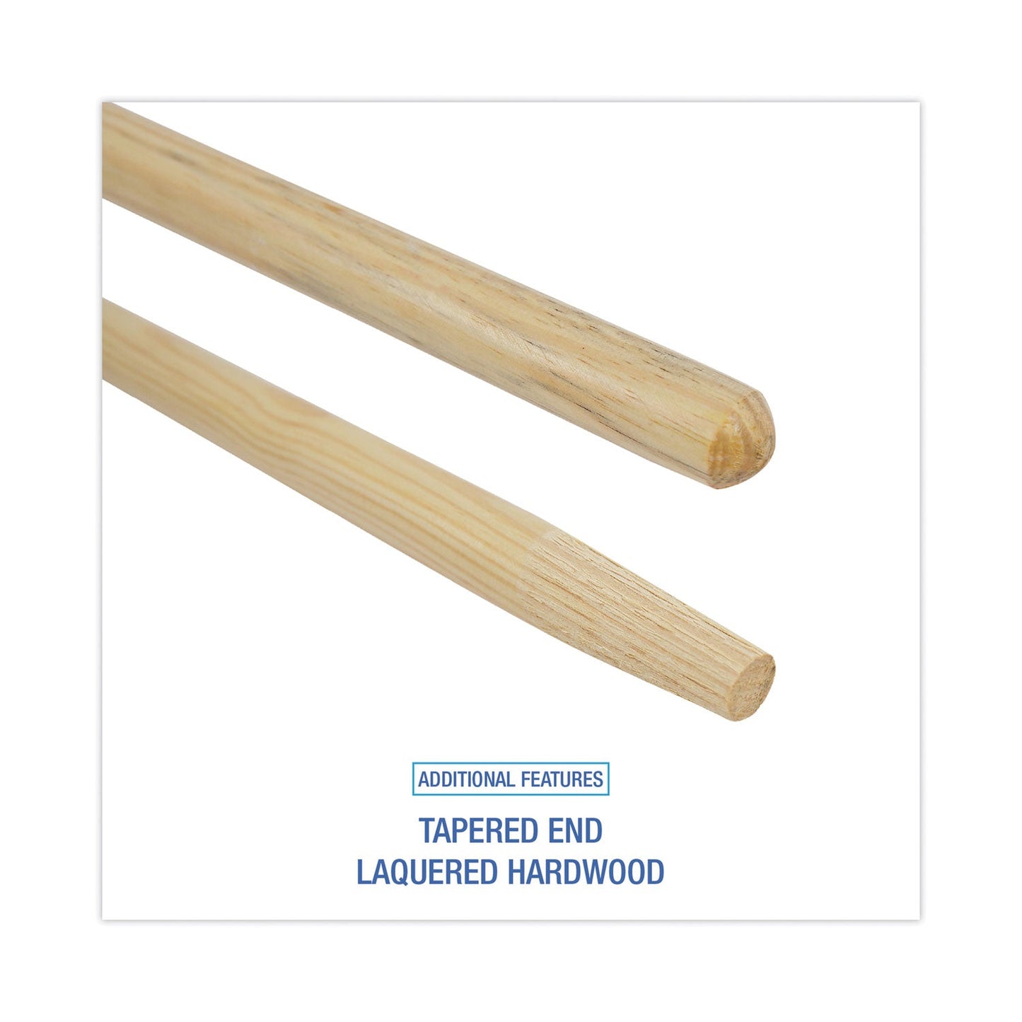 Boardwalk Tapered End Broom Handle, Lacquered Pine, 1.13" dia x 60", Natural