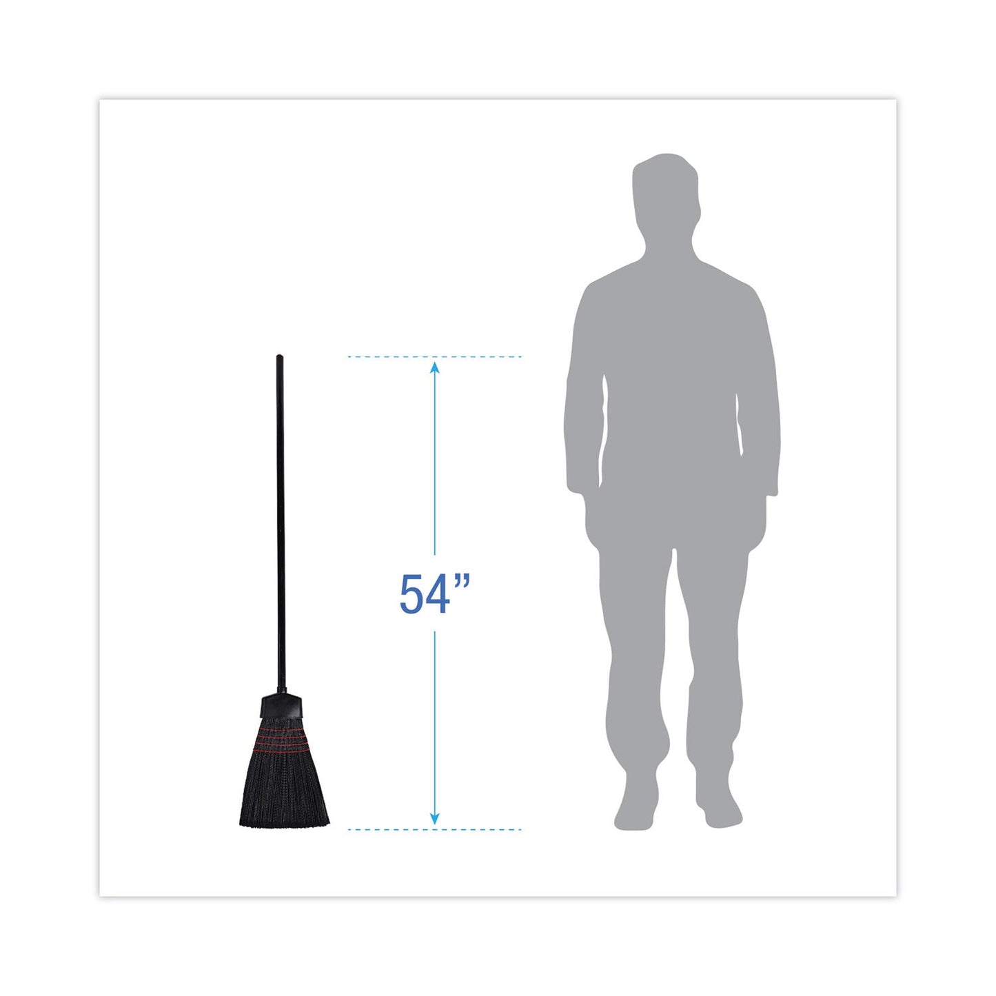 Boardwalk Maid Broom, Plastic Bristles, 54" Overall Length, Dozen