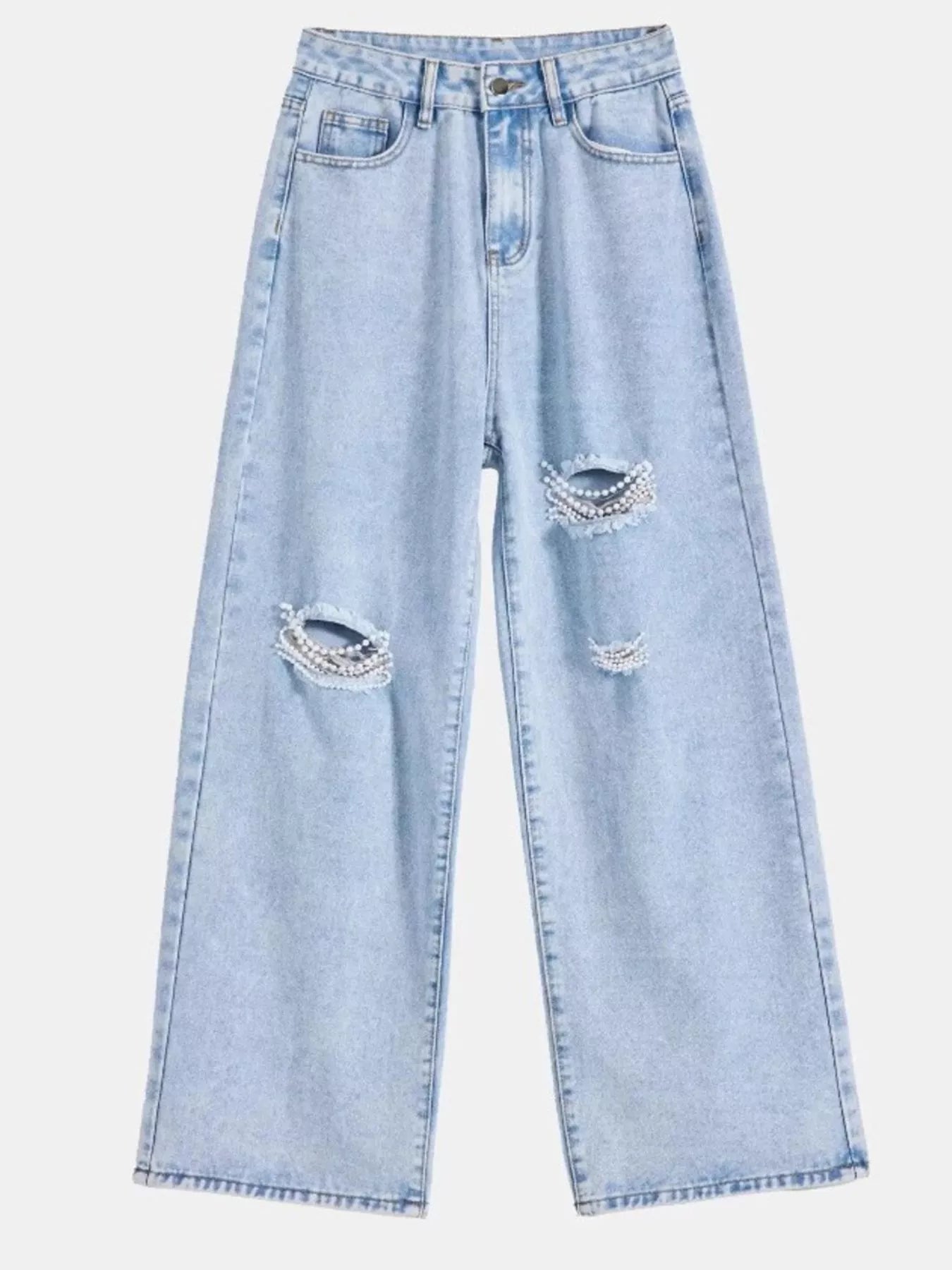 Distressed Wide Leg Jeans