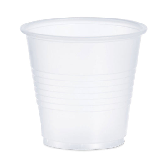 Dart High-Impact Polystyrene Cold Cups, 3.5 oz, Translucent, 100 Cups/Sleeve, 25 Sleeves/Carton