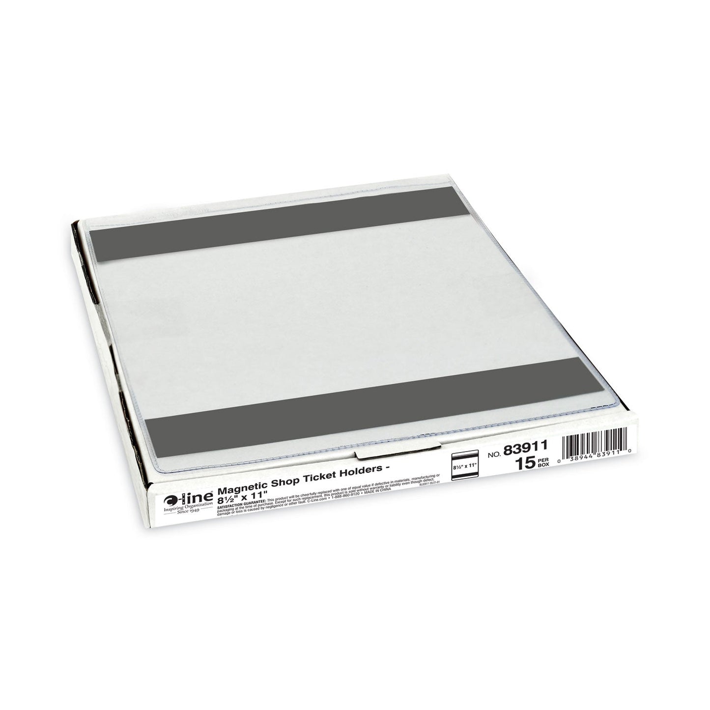C-Line Magnetic Shop Ticket Holders, Super Heavyweight, 15 Sheets, 8.5 x 11, 15/Box