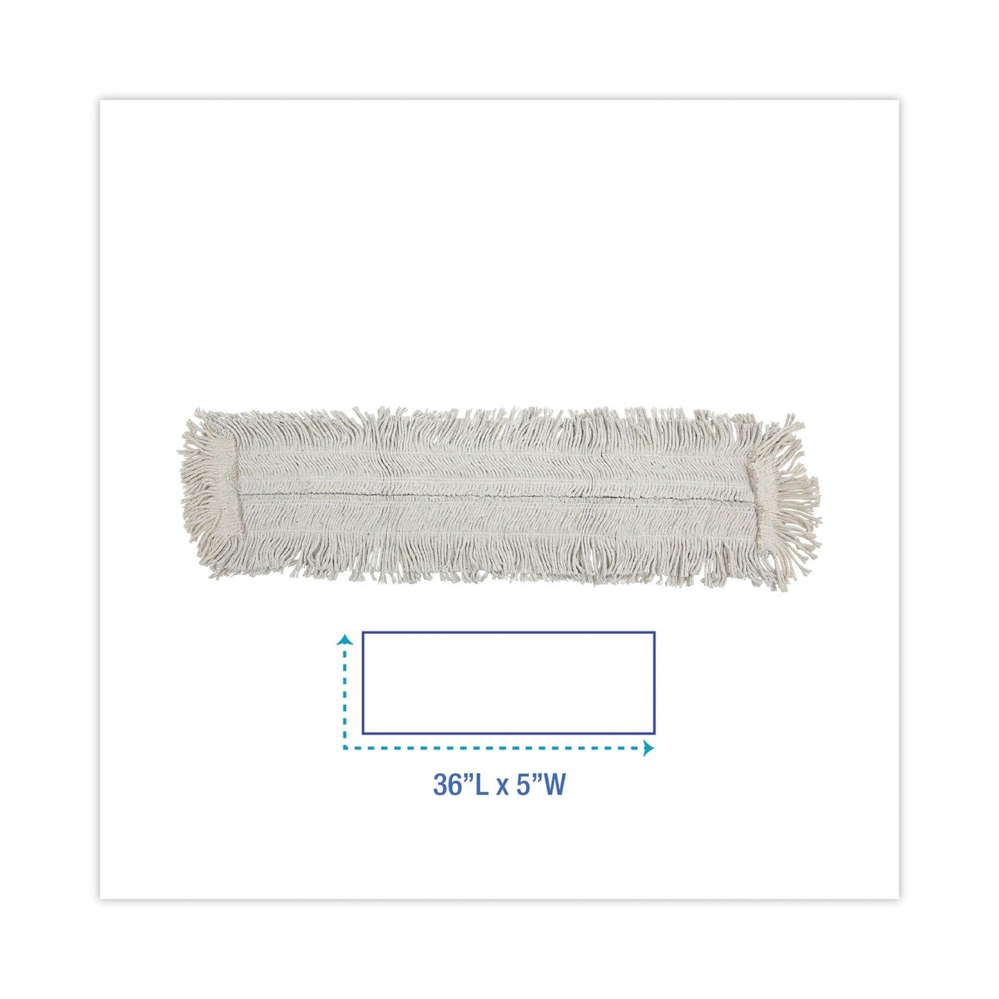Boardwalk Disposable Dust Mop Head w/Sewn Center Fringe, Cotton/Synthetic, 36w x 5d, White