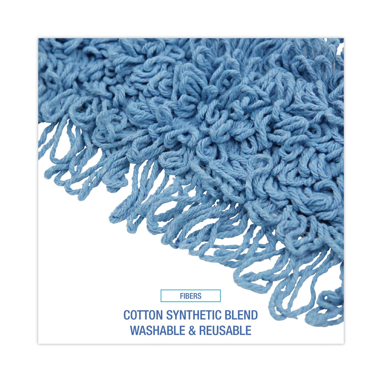 Boardwalk Mop Head, Dust, Looped-End, Cotton/Synthetic Fibers, 18 x 5, Blue